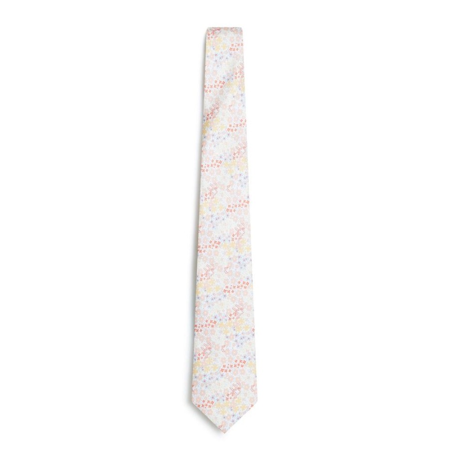 Tie Rack Cravate Homme A Fleurs Peche / Jaune Hot