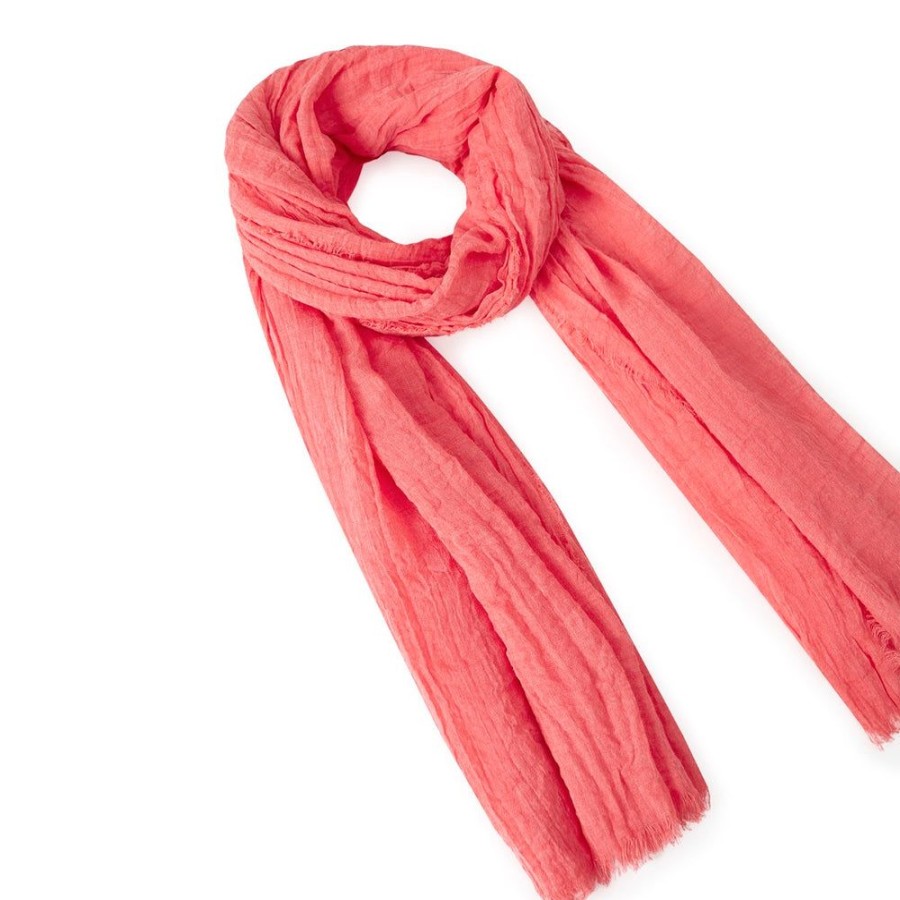 Tie Rack Foulard Uni Corail A Franges Online