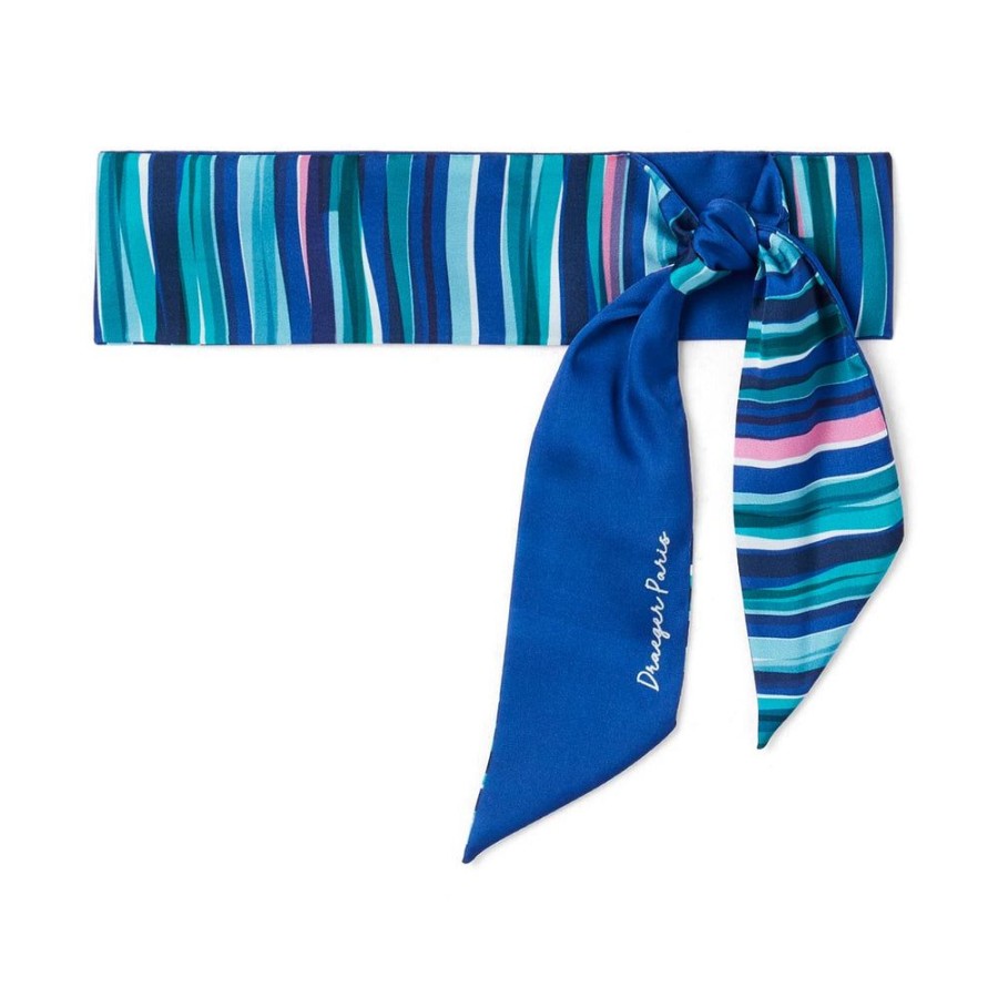 Draeger Paris Foulard Tour De Cou - Traits - Bleu Vert Wholesale