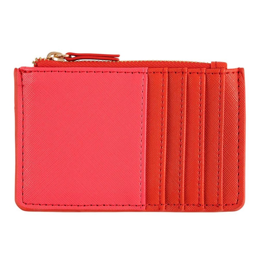 Draeger Paris Porte-Cartes Zippe - Rouge Et Rose Clearance