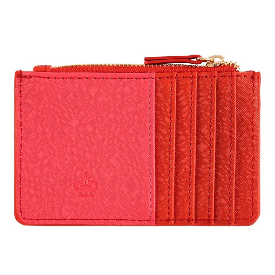 Draeger Paris Porte-Cartes Zippe - Rouge Et Rose Clearance