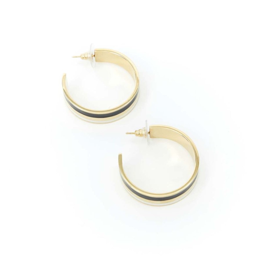 Draeger Paris Boucles D'Oreilles Creoles Cocktail Noir Et Creme Wholesale