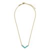 Draeger Paris Collier Ajustable 3 Niveaux En V - Email Turquoise Dore A L'Or Fin Clearance