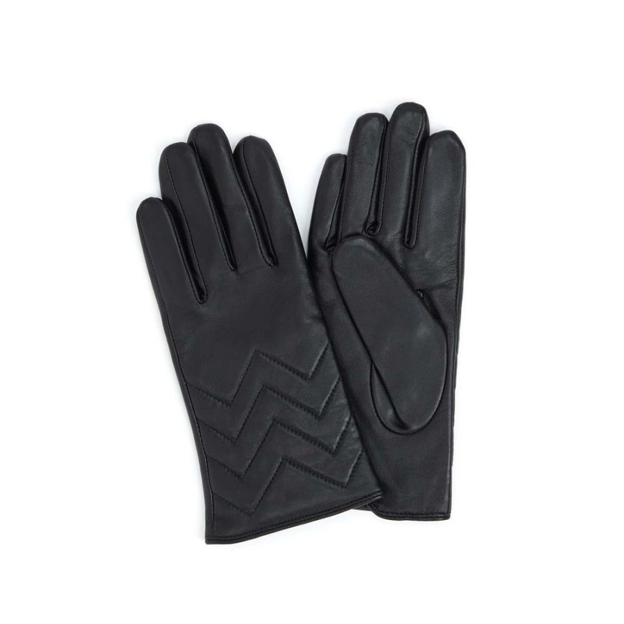 Draeger Paris Gants Surpiques En Cuir - Noir - Femme Online