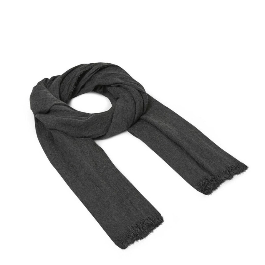 Draeger Paris Foulard A Franges Fonce Gris Best