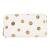 Draeger Paris Grand Portefeuille Femme - Pois Dores - Blanc Clearance