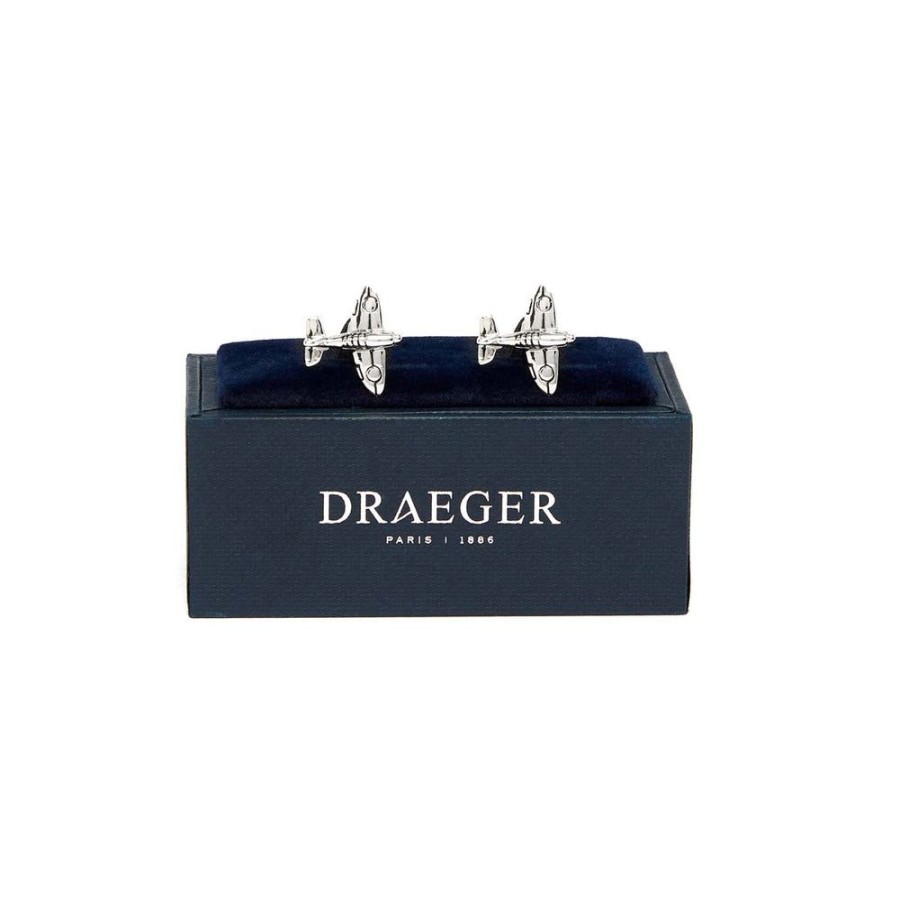 Draeger Paris Boutons De Manchettes - Avion - Argente - Homme Clearance