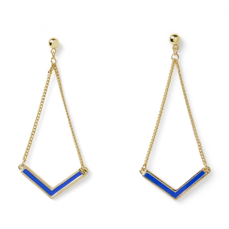 Draeger Paris Boucles D'Oreilles V Email Bleu Online