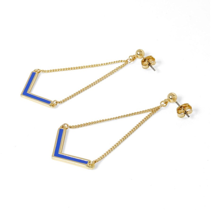 Draeger Paris Boucles D'Oreilles V Email Bleu Online