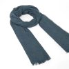 Tie Rack Foulard Uni En Denim A Franges - Bleu Best