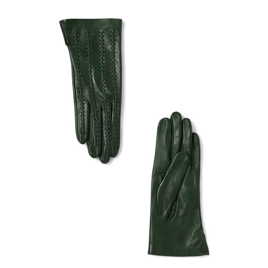 Draeger Paris Gants Femme En Cuir A Lacets - Vert Best